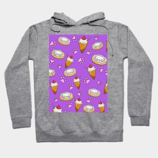 Purple cat pattern Hoodie